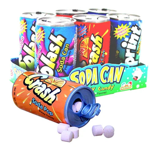 Soda Pop Fizzy Candy Cans