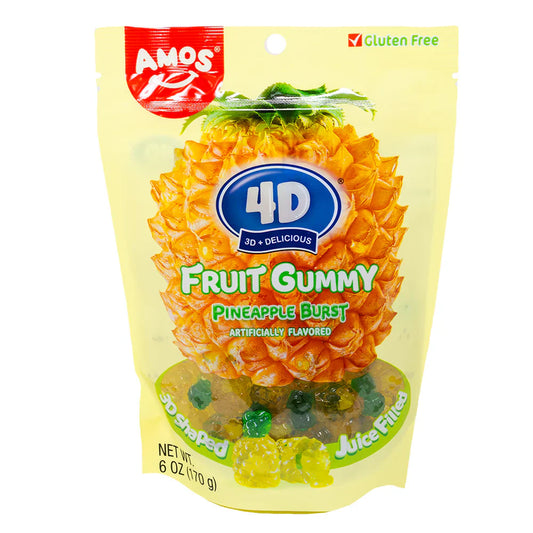 Amos 4D Fruit Gummy 170g - Pineapple Burst - Ananas