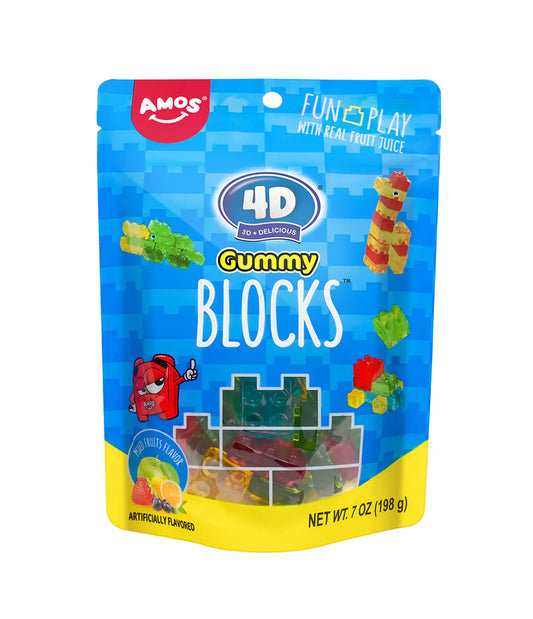 Amos 4D Fruit Gummy 170g - Block