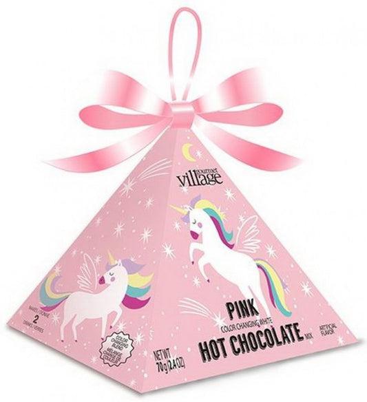 Chocolat chaud - Village gourmet - Pyramide - licorne rose