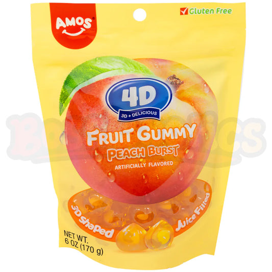 Amos 4D Fruit Gummy 170g - Peach Burst - Pêches